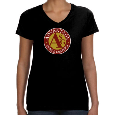 Advantage Signs - Women's Fine Jersey V-Neck Tee Thumbnail