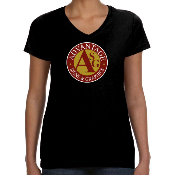 Advantage Signs - Women's Fine Jersey V-Neck Tee Thumbnail